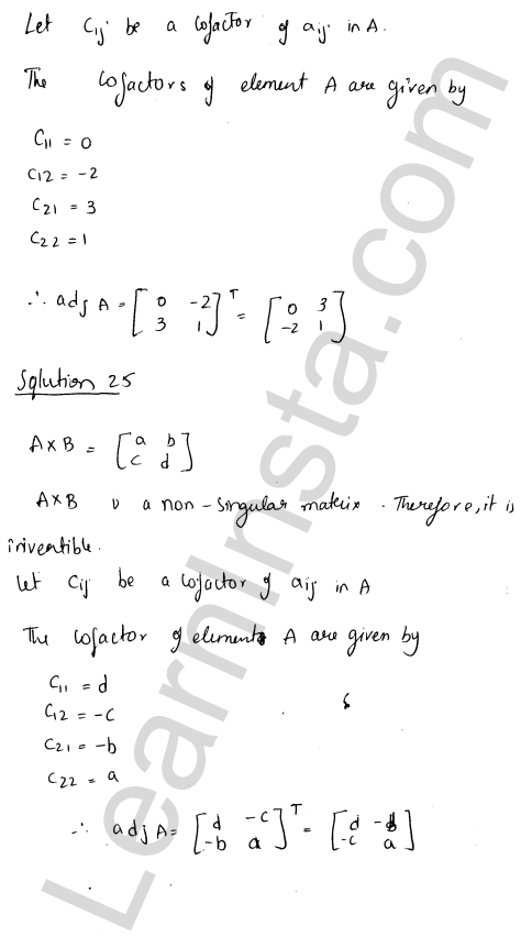 RD Sharma Class 12 Solutions Chapter 7 Adjoint and Inverse of a Matrix VSAQ 1.10