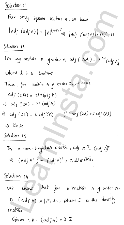 RD Sharma Class 12 Solutions Chapter 7 Adjoint and Inverse of a Matrix VSAQ 1.4