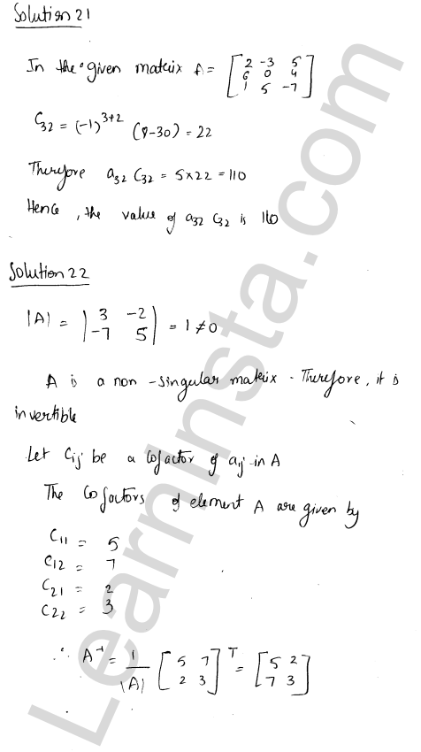 RD Sharma Class 12 Solutions Chapter 7 Adjoint and Inverse of a Matrix VSAQ 1.8