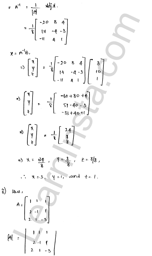 RD Sharma Class 12 Solutions Chapter 8 Solution of Simultaneous Linear Equations Ex 8.1 1.10