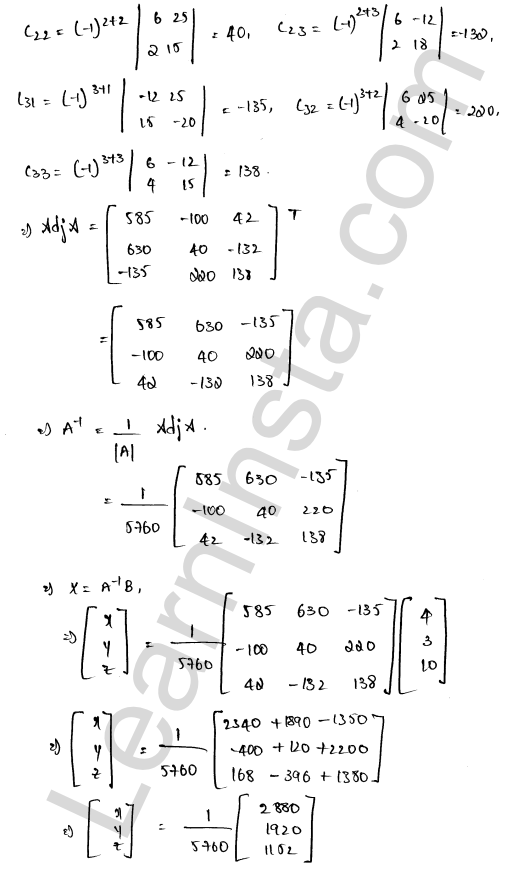 RD Sharma Class 12 Solutions Chapter 8 Solution of Simultaneous Linear Equations Ex 8.1 1.13