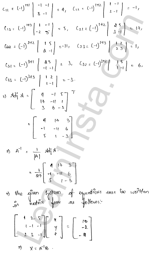 RD Sharma Class 12 Solutions Chapter 8 Solution of Simultaneous Linear Equations Ex 8.1 1.45