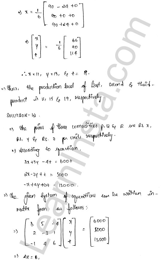 RD Sharma Class 12 Solutions Chapter 8 Solution of Simultaneous Linear Equations Ex 8.1 1.61