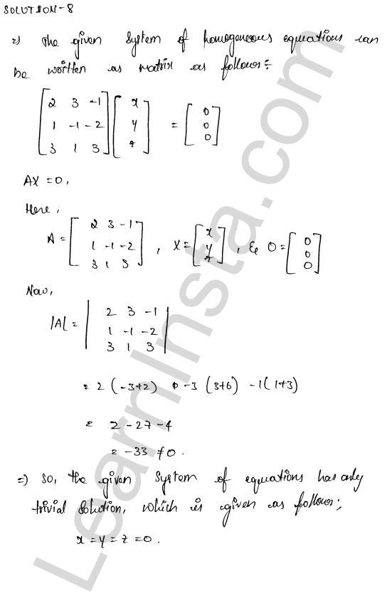 RD Sharma Class 12 Solutions Chapter 8 Solution of Simultaneous Linear Equations Ex 8.2 1.11