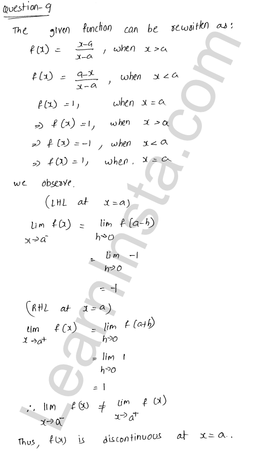 RD Sharma Class 12 Solutions Chapter 9 Continuity Ex 9.1 1.11