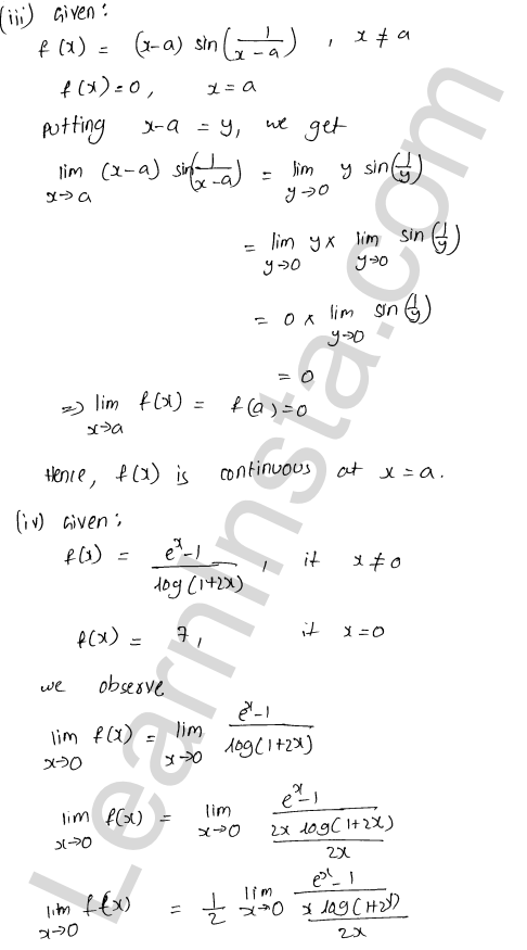 RD Sharma Class 12 Solutions Chapter 9 Continuity Ex 9.1 1.13