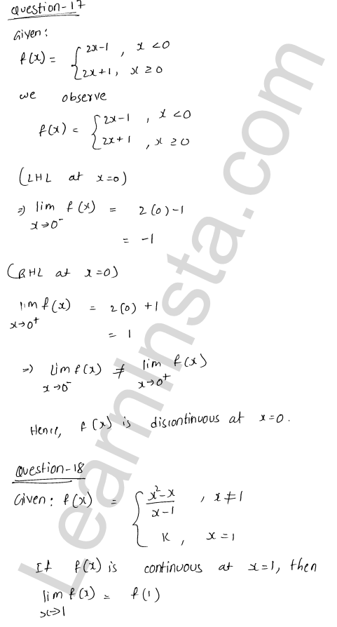 RD Sharma Class 12 Solutions Chapter 9 Continuity Ex 9.1 1.25