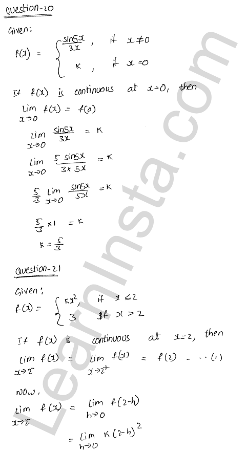 RD Sharma Class 12 Solutions Chapter 9 Continuity Ex 9.1 1.27