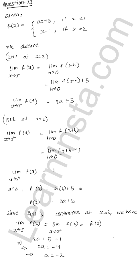 RD Sharma Class 12 Solutions Chapter 9 Continuity Ex 9.1 1.29