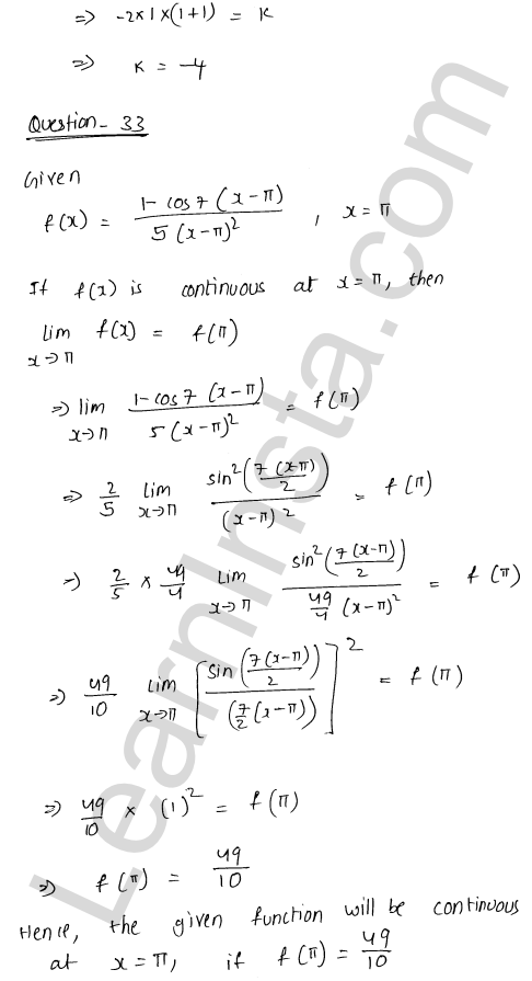 RD Sharma Class 12 Solutions Chapter 9 Continuity Ex 9.1 1.42