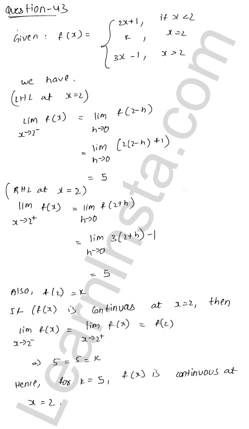 RD Sharma Class 12 Solutions Chapter 9 Continuity Ex 9.1 1.62