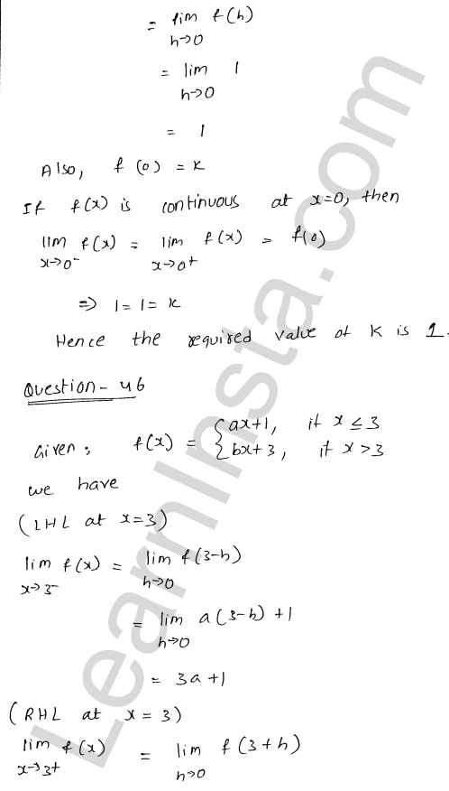 RD Sharma Class 12 Solutions Chapter 9 Continuity Ex 9.1 1.66