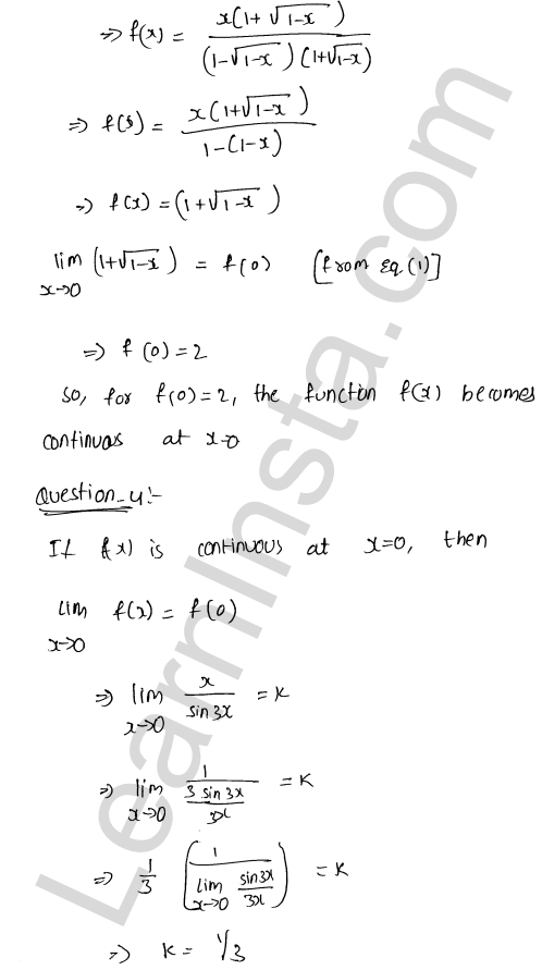 RD Sharma Class 12 Solutions Chapter 9 Continuity VSAQ 1.2