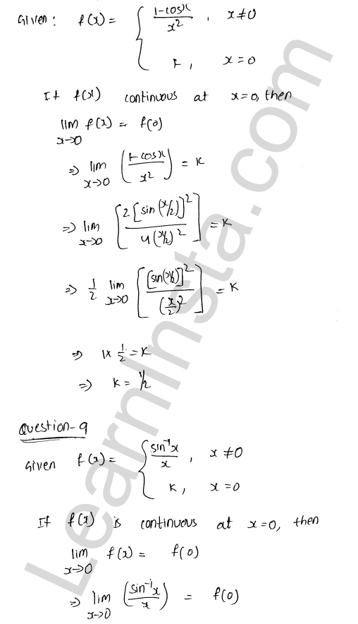 RD Sharma Class 12 Solutions Chapter 9 Continuity VSAQ 1.5