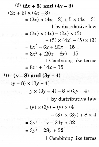 NCERT Solutions for Class 8 Maths Chapter 9 Algebraic Expressions and Identities Ex 9.4 1