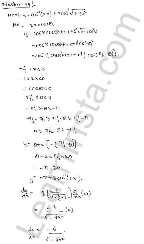 RD Sharma Class 12 Solutions Chapter 11 Differentiation Ex 11.3 1.26