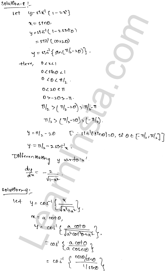 RD Sharma Class 12 Solutions Chapter 11 Differentiation Ex 11.3 1.5