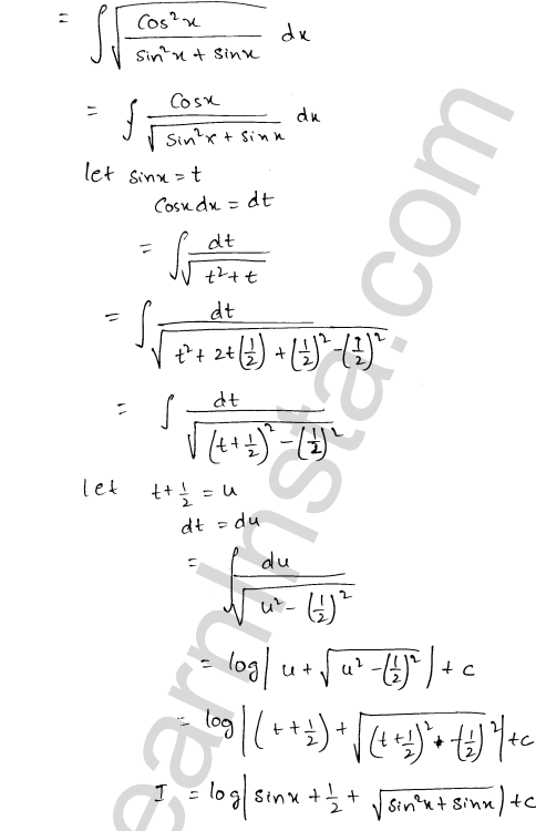 RD Sharma Class 12 Solutions Chapter 19 Indefinite Integrals Ex 19.18 1.9