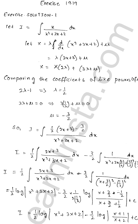 RD Sharma Class 12 Solutions Chapter 19 Indefinite Integrals Ex 19.19 1.1