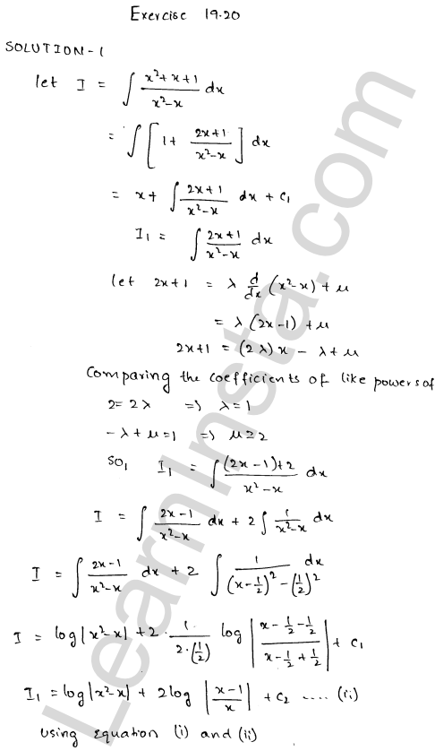 RD Sharma Class 12 Solutions Chapter 19 Indefinite Integrals Ex 19.20 1.1