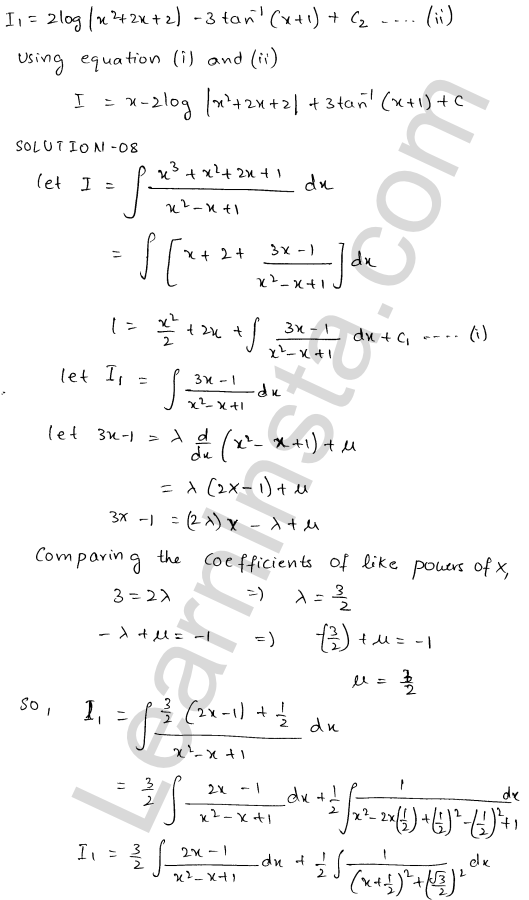 RD Sharma Class 12 Solutions Chapter 19 Indefinite Integrals Ex 19.20 1.9