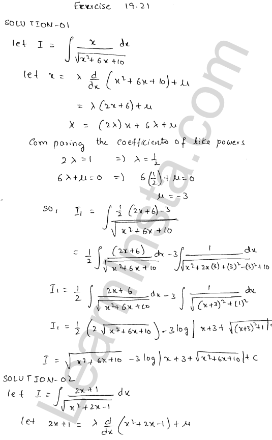 RD Sharma Class 12 Solutions Chapter 19 Indefinite Integrals Ex 19.21 1.1