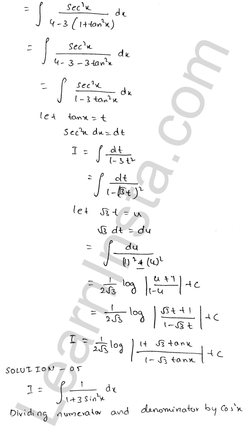 RD Sharma Class 12 Solutions Chapter 19 Indefinite Integrals Ex 19.22 1.4