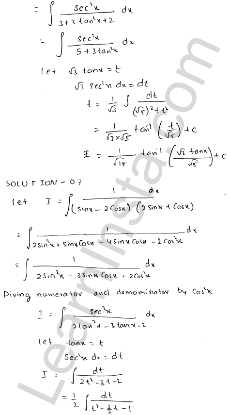 RD Sharma Class 12 Solutions Chapter 19 Indefinite Integrals Ex 19.22 1.6