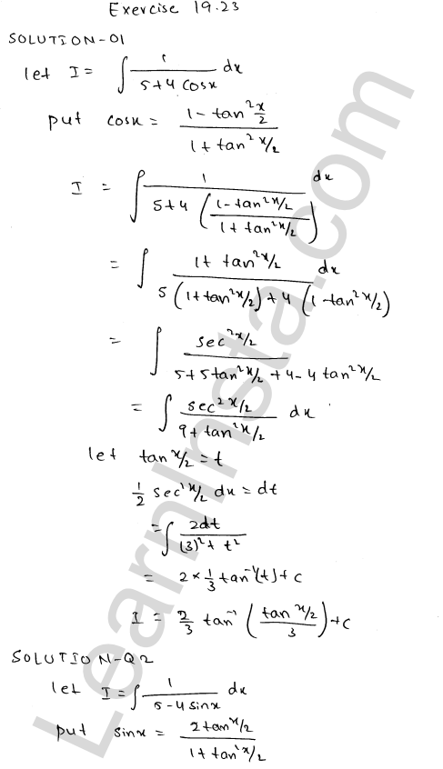 RD Sharma Class 12 Solutions Chapter 19 Indefinite Integrals Ex 19.23 1.1