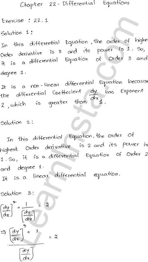RD Sharma Class 12 Solutions Chapter 22 Differential Equations Ex 22.1 1.1
