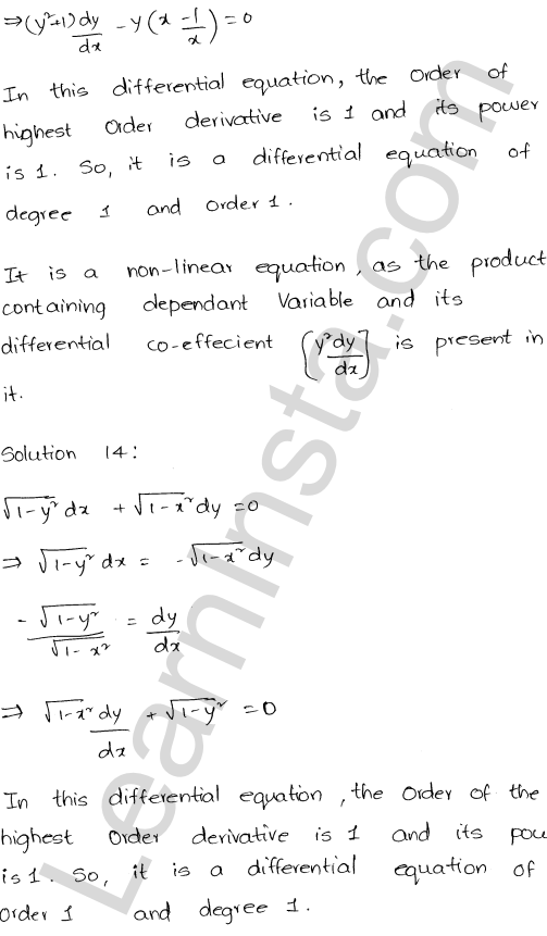 RD Sharma Class 12 Solutions Chapter 22 Differential Equations Ex 22.1 1.9