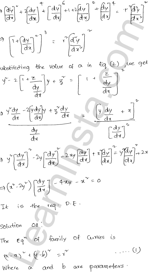 RD Sharma Class 12 Solutions Chapter 22 Differential Equations Ex 22.2 1.8