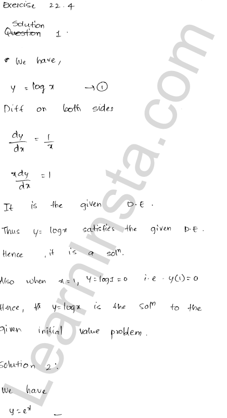 RD Sharma Class 12 Solutions Chapter 22 Differential Equations Ex 22.4 1.1