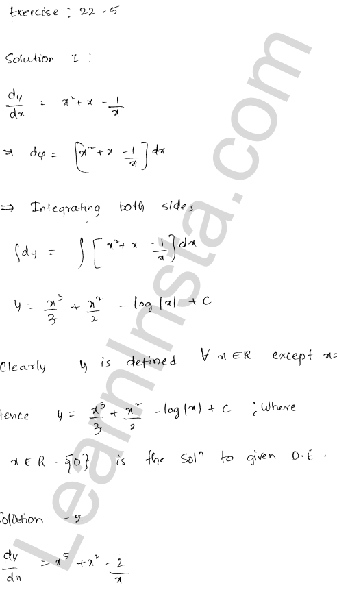 RD Sharma Class 12 Solutions Chapter 22 Differential Equations Ex 22.5 1.1