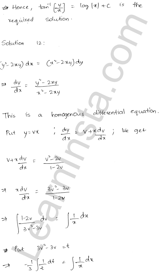RD Sharma Class 12 Solutions Chapter 22 Differential Equations Ex 22.9 1.12