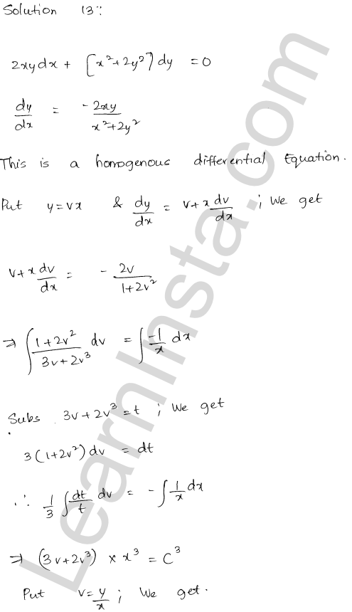 RD Sharma Class 12 Solutions Chapter 22 Differential Equations Ex 22.9 1.14