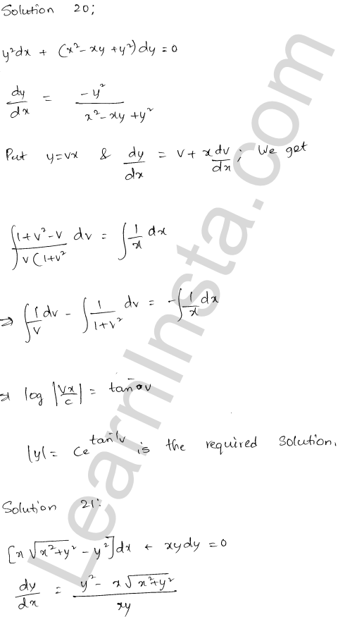 RD Sharma Class 12 Solutions Chapter 22 Differential Equations Ex 22.9 1.20