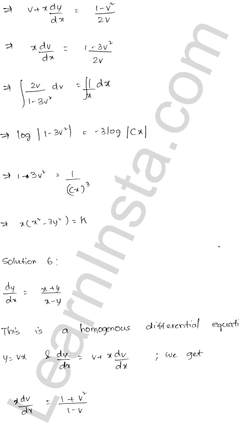 RD Sharma Class 12 Solutions Chapter 22 Differential Equations Ex 22.9 1.5