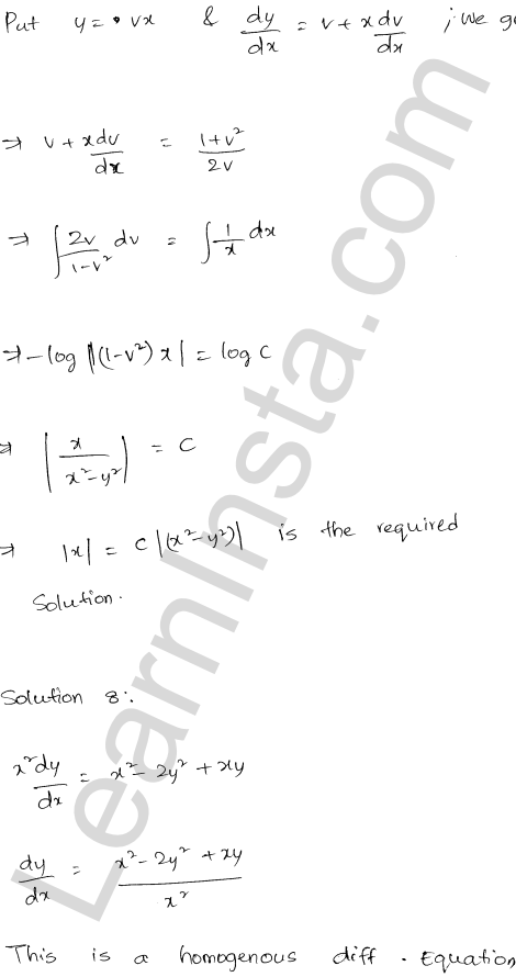 RD Sharma Class 12 Solutions Chapter 22 Differential Equations Ex 22.9 1.7