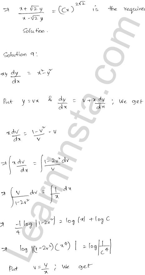 RD Sharma Class 12 Solutions Chapter 22 Differential Equations Ex 22.9 1.9