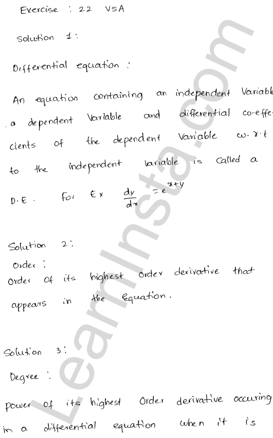 RD Sharma Class 12 Solutions Chapter 22 Differential Equations VSAQ 1.1