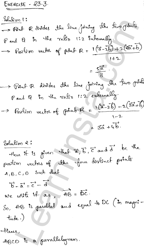 RD Sharma Class 12 Solutions Chapter 23 Algebra of Vectors Ex 23.3 1.1