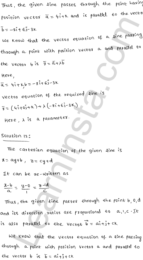 RD Sharma Class 12 Solutions Chapter 28 Straight line in space Ex 28.1 1.10