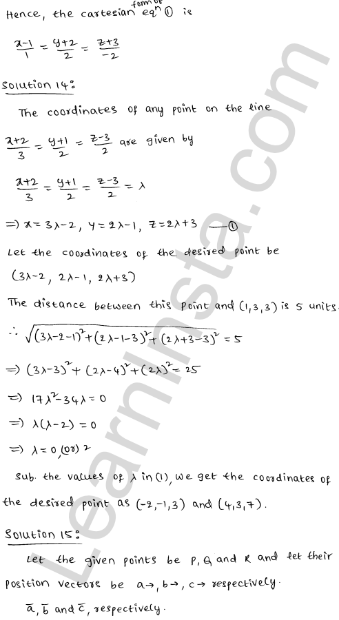 RD Sharma Class 12 Solutions Chapter 28 Straight line in space Ex 28.1 1.12