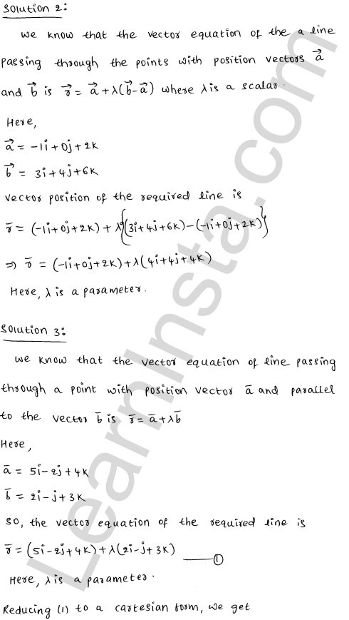 RD Sharma Class 12 Solutions Chapter 28 Straight line in space Ex 28.1 1.2