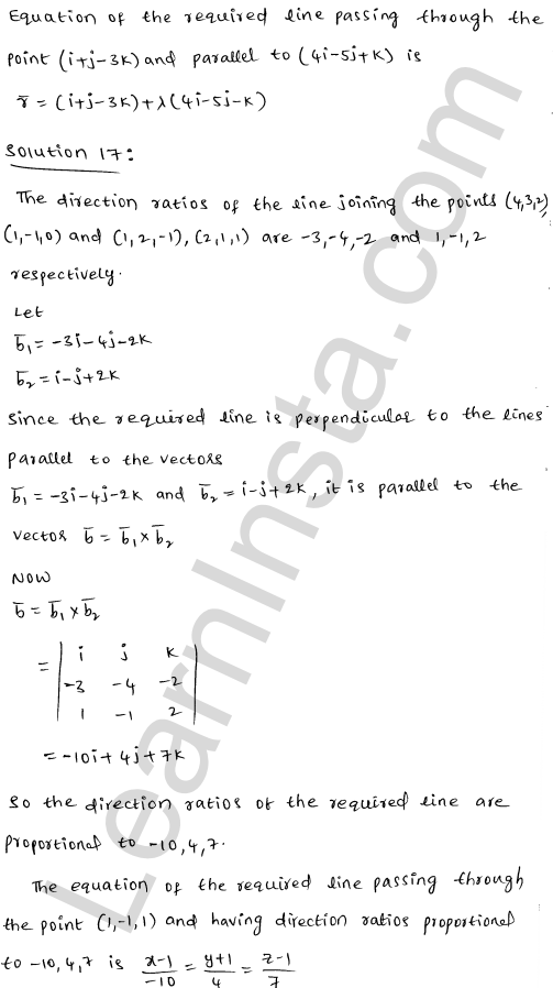 RD Sharma Class 12 Solutions Chapter 28 Straight line in space Ex 28.2 1.17