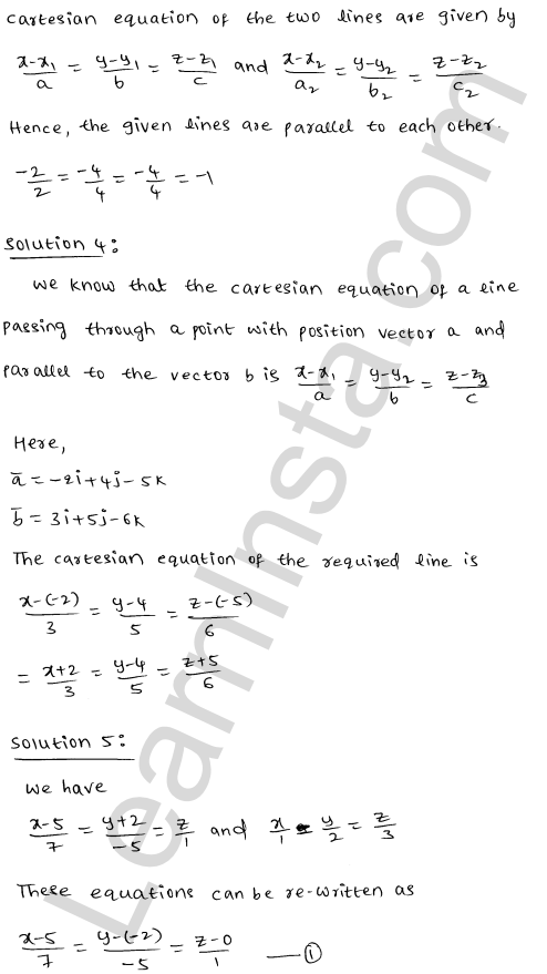 RD Sharma Class 12 Solutions Chapter 28 Straight line in space Ex 28.2 1.3