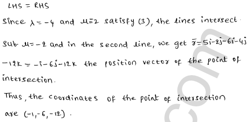 RD Sharma Class 12 Solutions Chapter 28 Straight line in space Ex 28.3 1.12