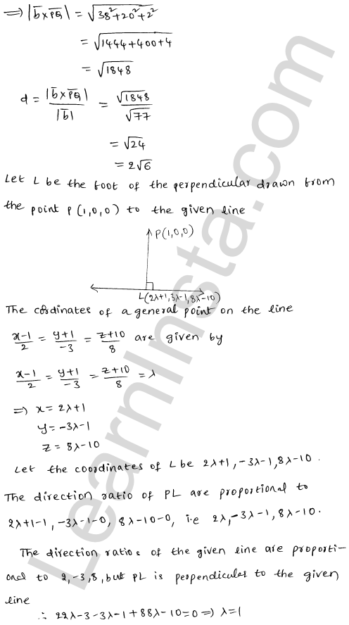 RD Sharma Class 12 Solutions Chapter 28 Straight line in space Ex 28.4 1.2