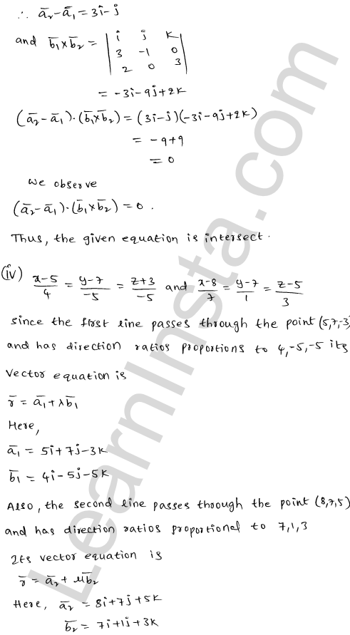 RD Sharma Class 12 Solutions Chapter 28 Straight line in space Ex 28.5 1.15